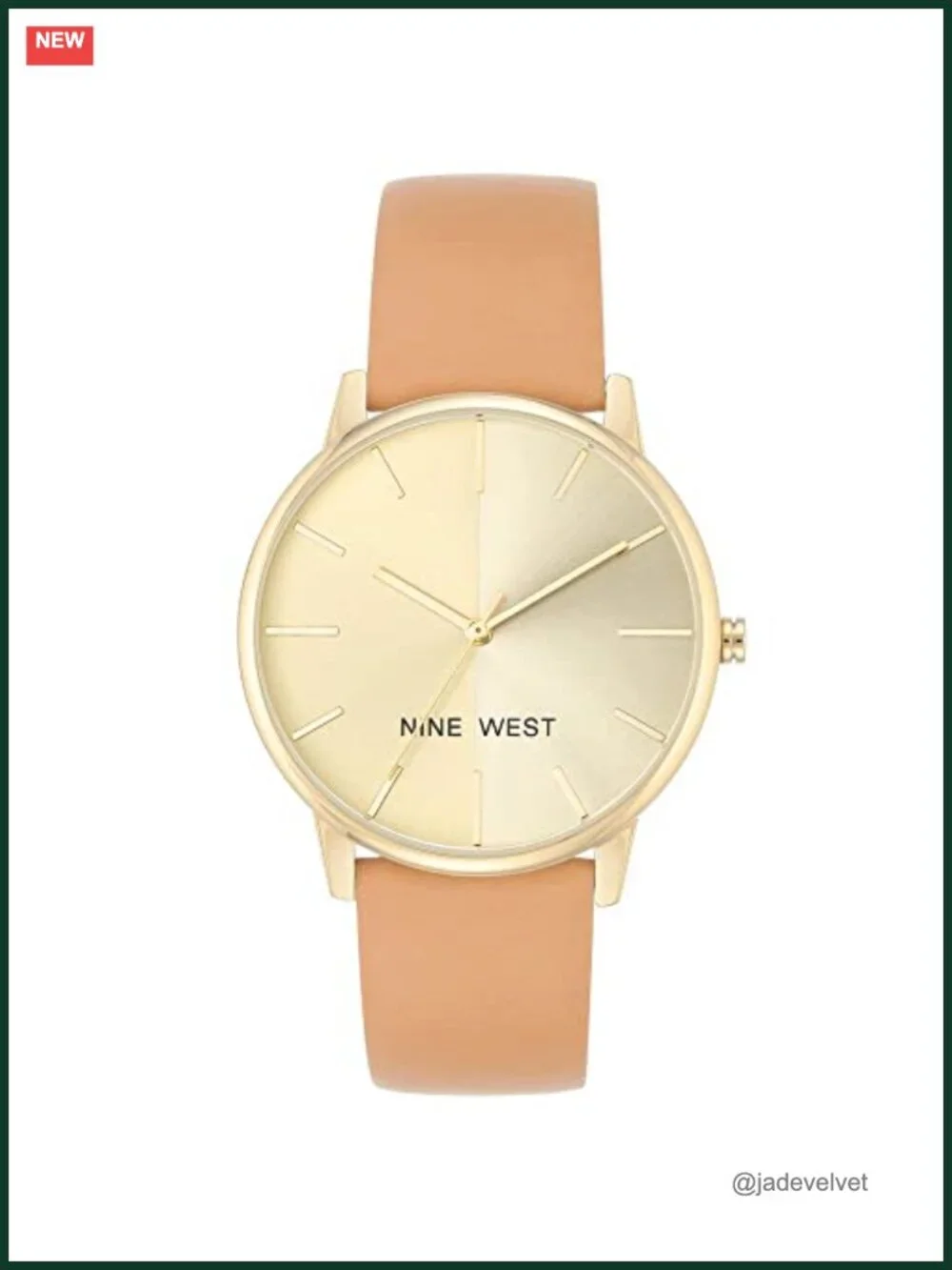 Nine West Women's Gold-Tone Strap Watch 40mm Japanese Quartz